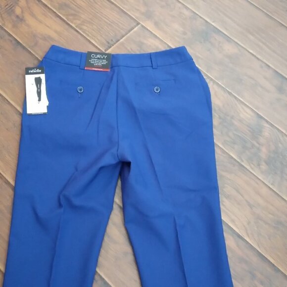 NWT Rafaella | Women's Curvy Fit Slim Leg Crop Ankle Pant Blue | Size 8 - Picture 6 of 11